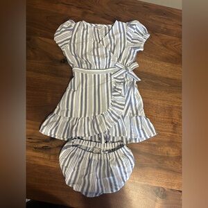Habitual 24 month Blue and White Striped Wrap Dress